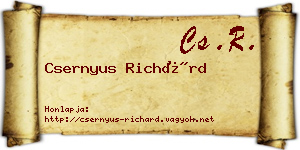 Csernyus Richárd névjegykártya