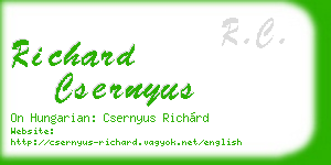 richard csernyus business card