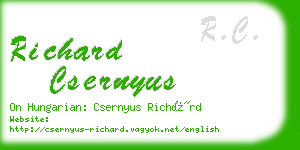 richard csernyus business card